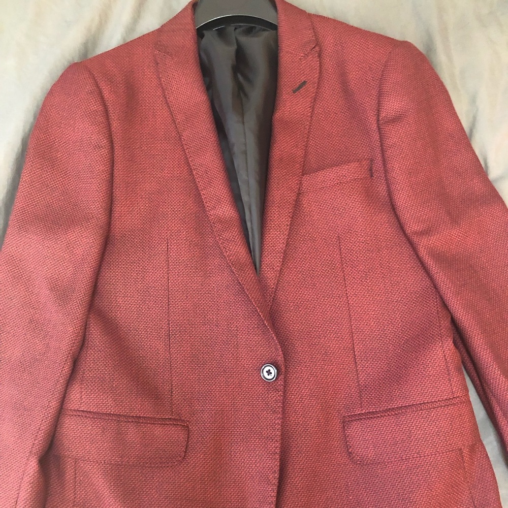 ASOS Red Textured Blazer Sport Coat